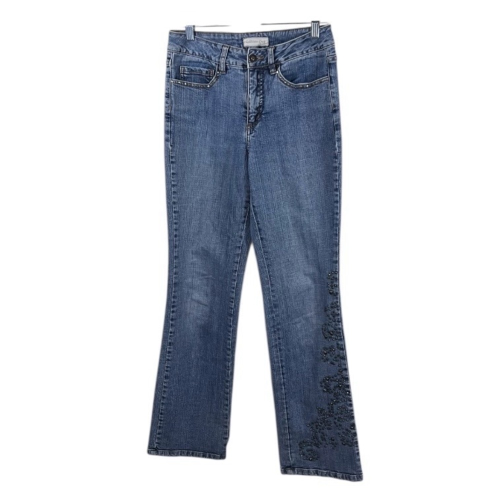 Vintage Y2K Coldwater Creek Size 4 Bootcut Jeans Studded Mid Rise Stretchy